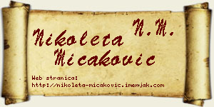 Nikoleta Micaković vizit kartica
